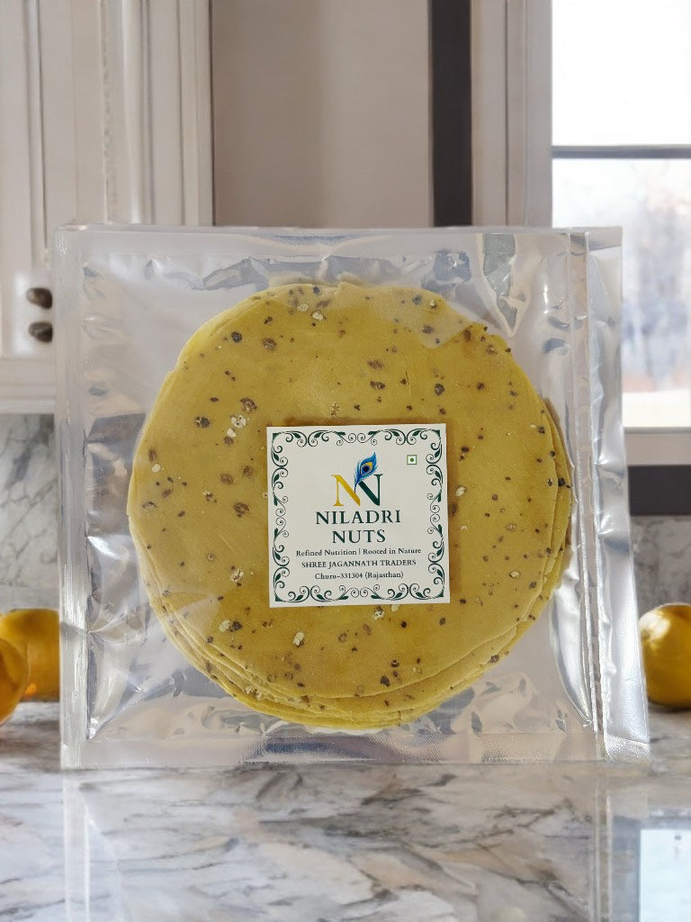 Rajasthani Handmade Papad – 250g | Authentic Indian Papad | Sun-Dried | Ready to Fry | Home Made Papad for Roast and Fry | Best Quality Papad