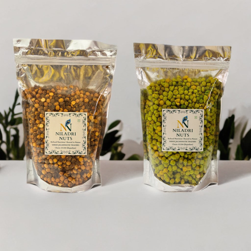 Roasted Chana Combo – Pudina & Masala Flavour (250g Each) | Crunchy Healthy Namkeen | High Protein Snack | Combo Pack 500g