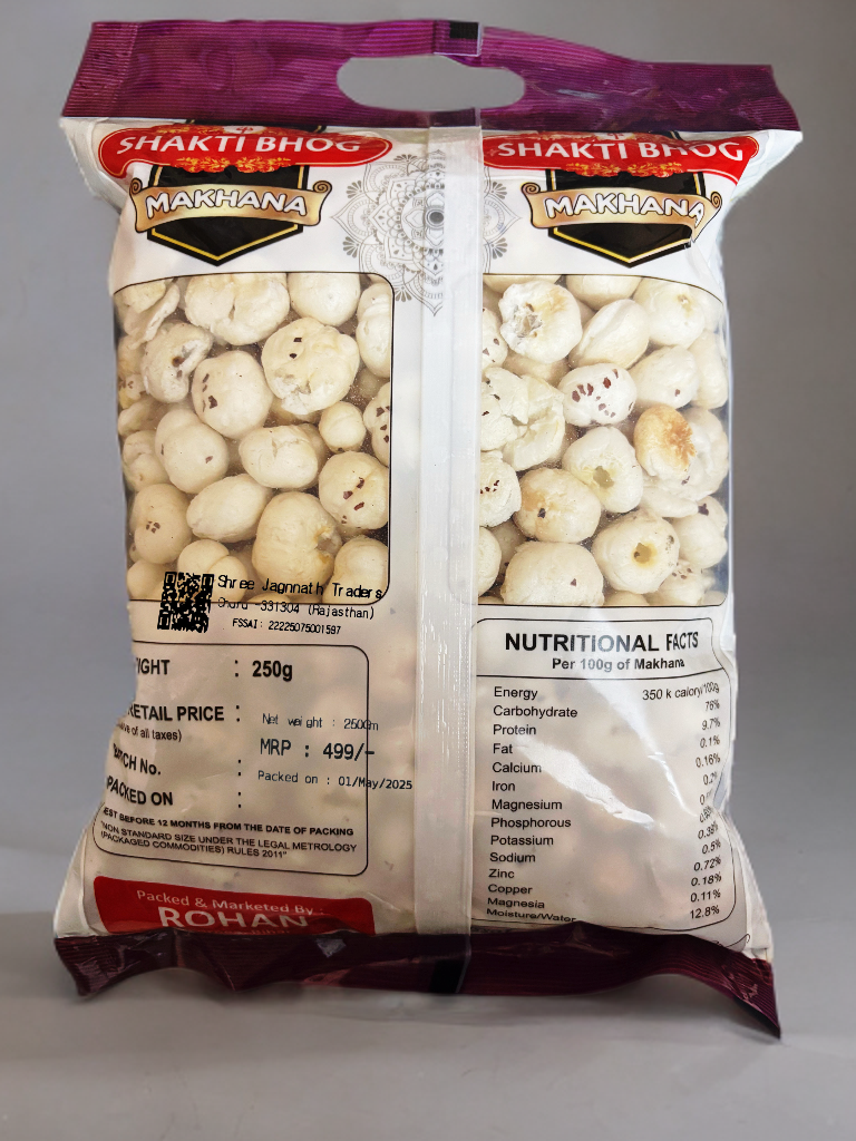 Shaktibhog Premium Makhana – Handpicked, Crispy & Healthy Fox Nuts | Natural & Gluten-Free Snack