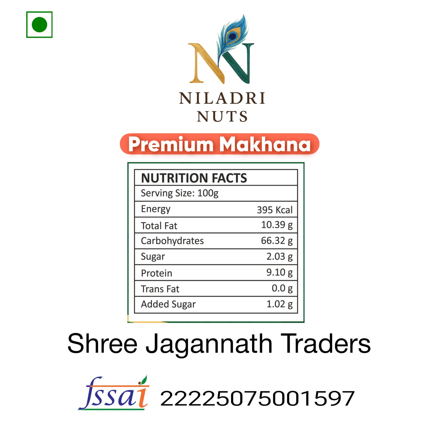 Niladri Nuts Premium Makhana 200gm | Protein Rich Fox Nuts | Healthy Phool Makhana Snack for Weight Loss, Gluten Free | Jumbo Size Makhana