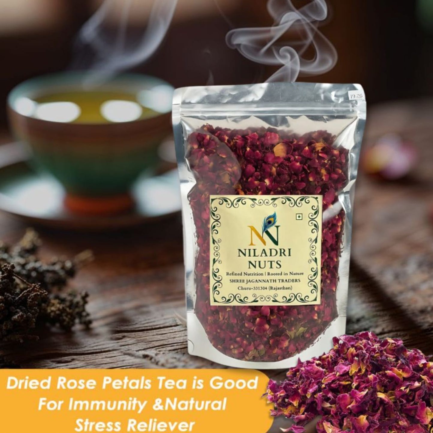 Premium Dried Rose Petals – Food-Grade  & 100% Natural